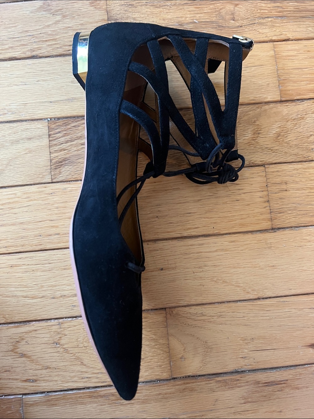Aquazzura Suede Belgravia Flats, Size 38 - Picture 6 of 15